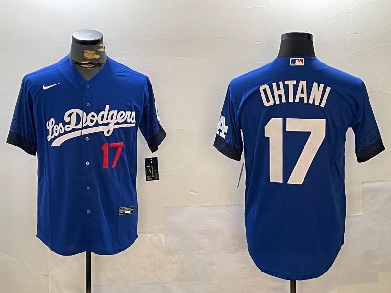 Men Los Angeles Dodgers 17 Ohtani Blue City Edition 2024 Nike MLB Jersey style 12163